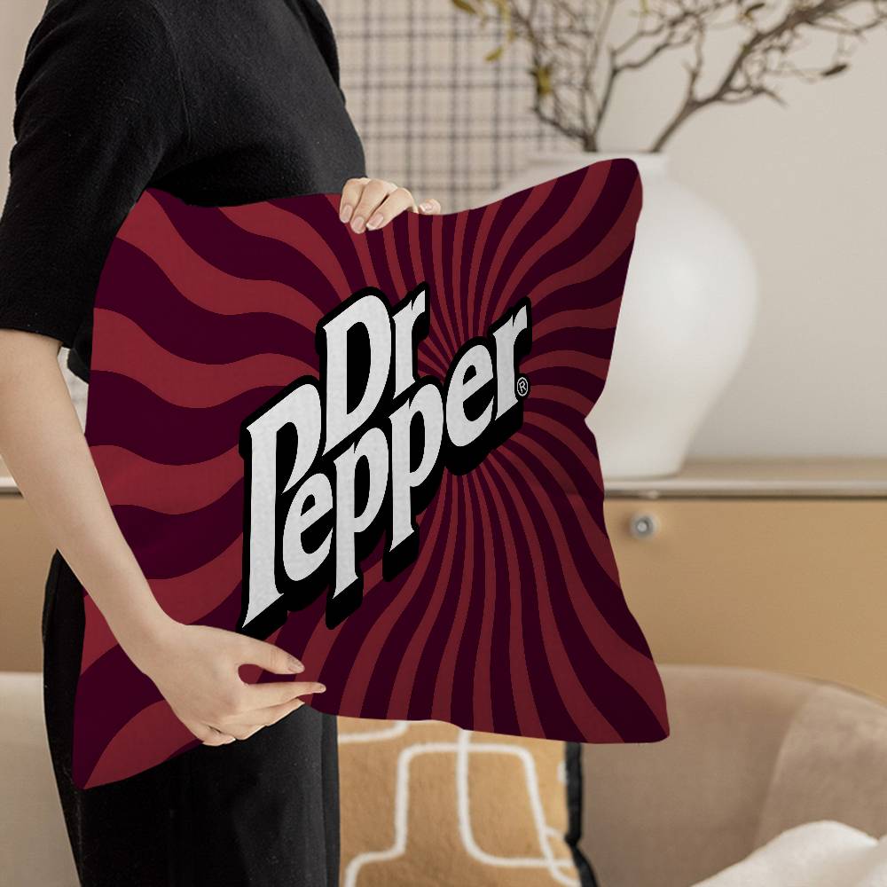 Подушка с логотипом D-Dr Peppers Подарки Мебель для дома и офиса Спальня Диван Автомобильная подушка Чехол 45x45 см
