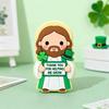 4 Pcs St. Patrick's Day Little Jesus Figurines Thank You for Helping Me Grow Tiny Jesus Figures Religious Gifts for Desktop Mantel Shelf Home Decor