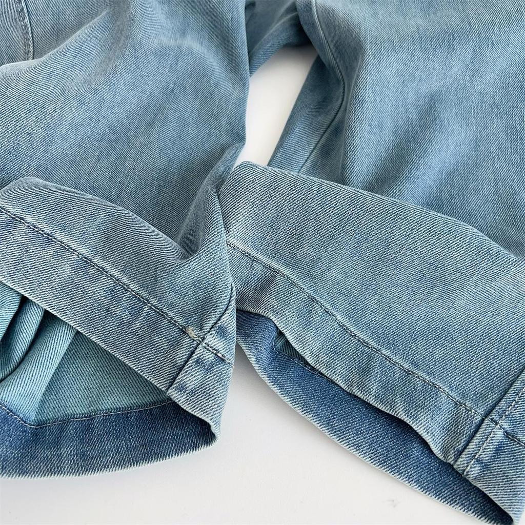 Женские джинсы из лиоцелла Tencel с высокой посадкой и широкими штанинами в пол - летний стиль