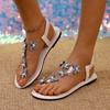 2024 Новые модные летние женские сандалии с бантом, украшенные стразами, со шнуровкой и открытым носком, универсальная женская обувь Zapatos De Mujer