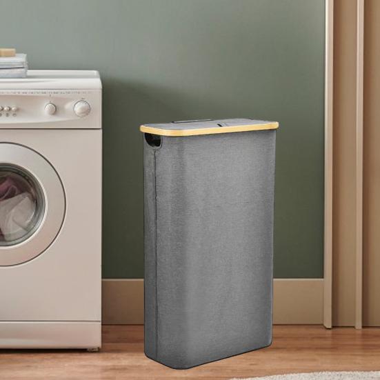 Laundry Basket with Dustproof Lid Foldable Design Large Capacity Waterproof Dirty Clothes