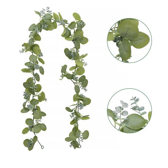 Искусственная эвкалиптовая гирлянда, лозы ручной работы, реалистичный вид, яркий цвет, не требующие ухода листья эвкалипта, искусственные растения