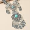 Handmade Retro Turquoise Necklace Nepal Alloy Electroplating Tibetan Jewelry Necklace For Women