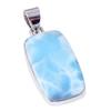 Natural Republic Larimar Gemstone 925 Solid Sterling Silver Pendant 1.50" c6G70