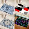 Blue Boho Bathroom Super Absorbent Shower Door Mats Toilet Non Slip Entrance Area Rugs Diatom Mud Carpet for Home Bedroom Decor