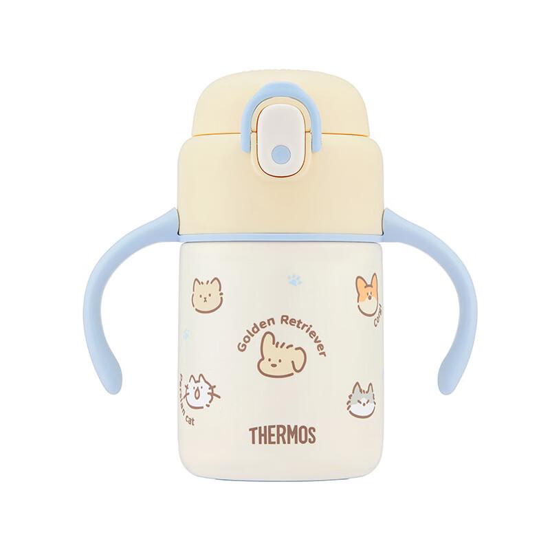 Thermos Детская термокружка с трубочкой 350 мл, нержавеющая сталь 316L
