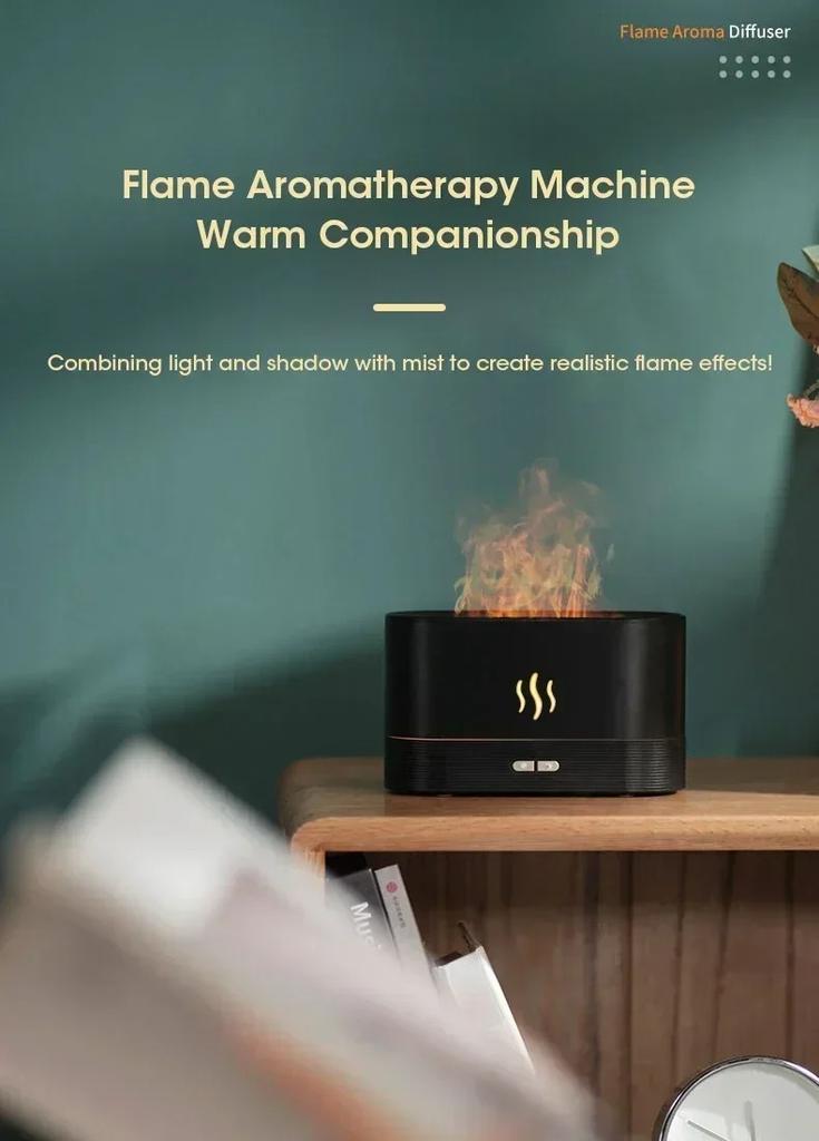 Creative Flame USB Humidifier for Desk with Intelligent Auto Shut-Off Feature Aroma Diffuser LED Night Light Gift