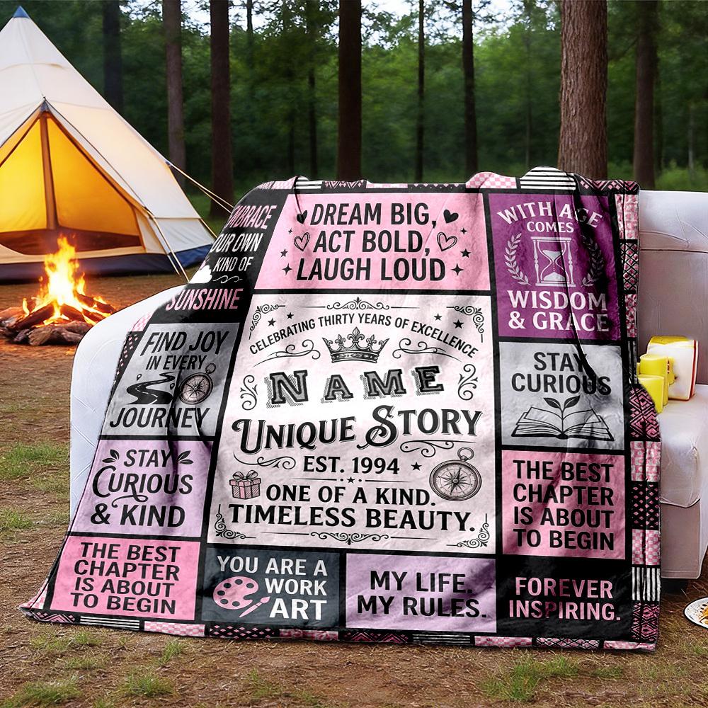 Customize Your Name Outdoor Blanket Embrace Your Own Kind Of Sunshine Celebrating Thirty Years Of Excellence Comfortable And Soft For All Seasons