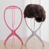 Plastic Portable Folding Wig Stand Adjustable Hollow Plastic Mannequin Head Holder Stable Collapsible Cap Holder Rack Home Use