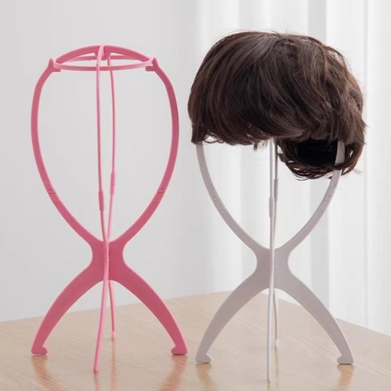 Plastic Portable Folding Wig Stand Adjustable Hollow Plastic Mannequin Head Holder Stable Collapsible Cap Holder Rack Home Use