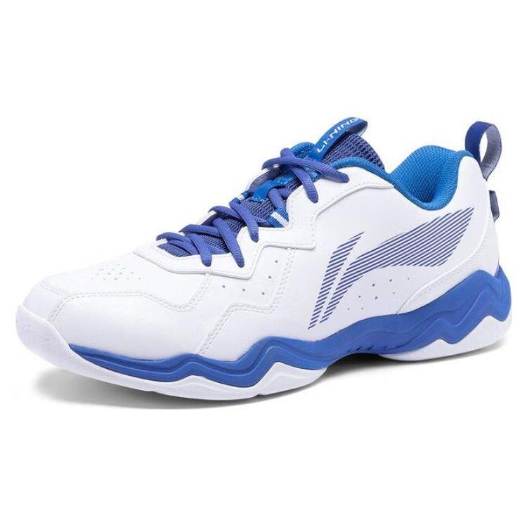 Li Ning CS6 Non-Slip Wear-Resistant Breathable Low-Top Badminton Shoes Unisex Shoes White Blue AYTS055-2