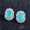 Women Jewelry Set Princess Diana Style Paraiaba Necklace Pendant Earrings Rings for Party Wedding
