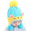 Зимние вязаные шапки с героями мультфильмов для маленьких мальчиков и девочек с шариками, детская повязка на голову, милая детская шапка с кошачьими ушками