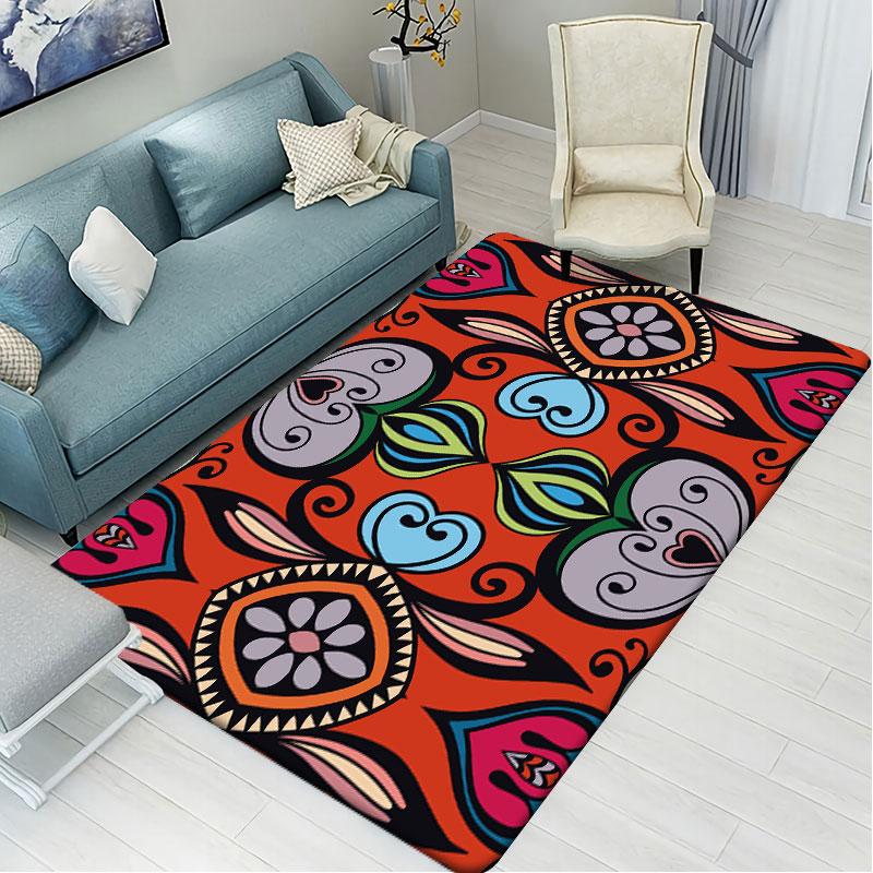 Ковер Гостиная Спальня Нескользящий Ковер Богемный Марокканский Этнический Коврик Цыганский Дом