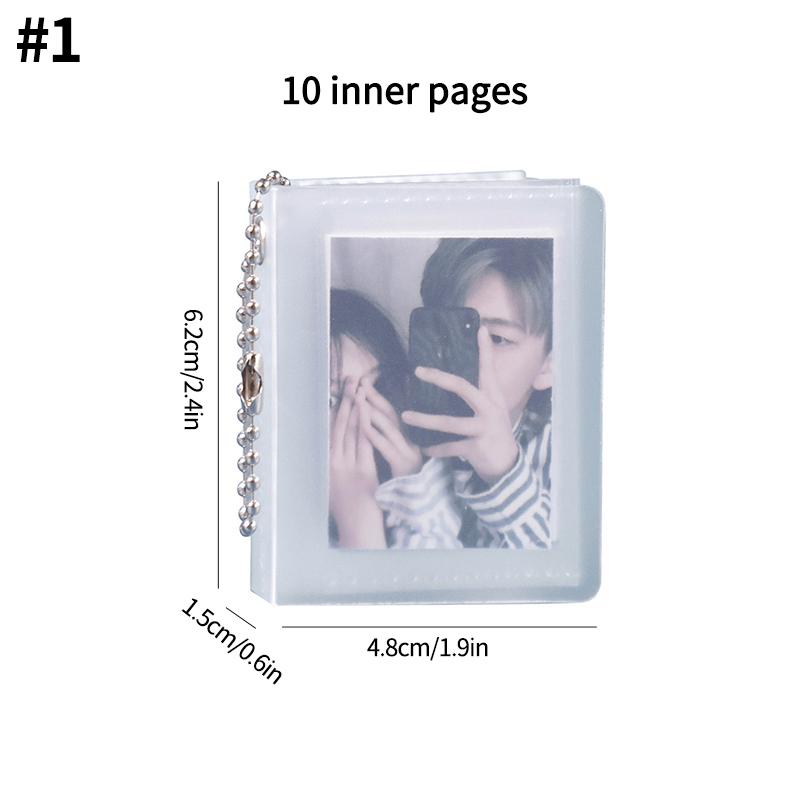 2/3 Inch Photo Album for Mini Photo Sticker ID Photo Storage Interstitial Pocket Keyring Lover Memory Kpop Card Collect Book