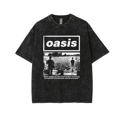 Oasis Рок-группа Графическая Хлопковая Футболка Унисекс Мужская Женская С Коротким Рукавом Топ Фан Мода Бренд Летняя Винтажная Футболка