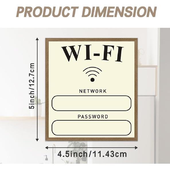 WiFi Sign,2 Pack Magnetic WiFi Password Sign,Airbnb Essentials for Hosts,Guests,Home,Business,Airbnb (4.5 * 5inch,Elegant Design)