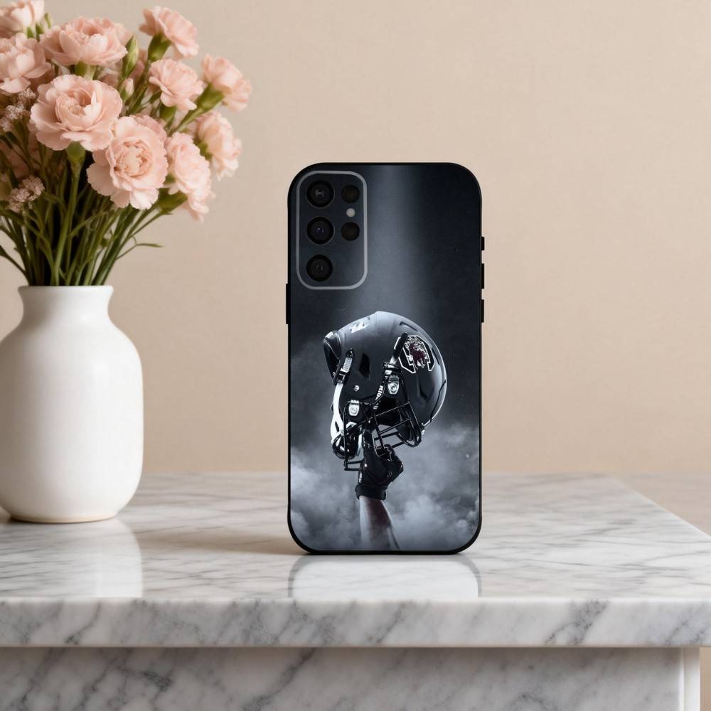 Physical American Football sport Phone Case For Samsung S25,24,23,22,30,21,10,9,Ultra,Plus,Lite,FE,4,5 G Soft Black Case