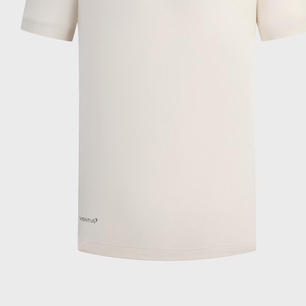 Emporio Armani EA7 Весна-Лето 2024 Мужская рубашка-поло с коротким рукавом, прямой крой, принт с буквами, на пуговицах, Бежевый 3DPF11-PJMMZ-1946