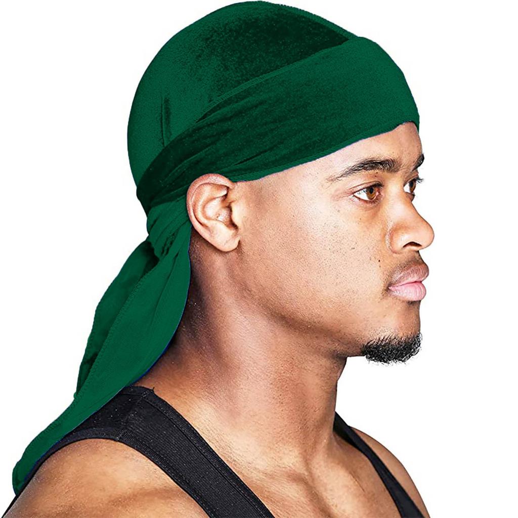Men's And Women's Satin Elastic Hat Velvet Long Tail Pirate Hat Hip Hop Oversize Bandana Hat