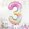 40-дюймовый градиентный фольгированный воздушный шар с цифрами 0-9, тема единорога, день рождения, гелиевый воздушный шар, украшение для детского душа, подарки для первых детей