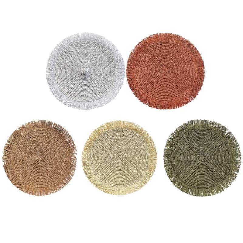 Safe Round Paper Placemat With Pattern For Indoor And Outdoor Use Round Place Mats
