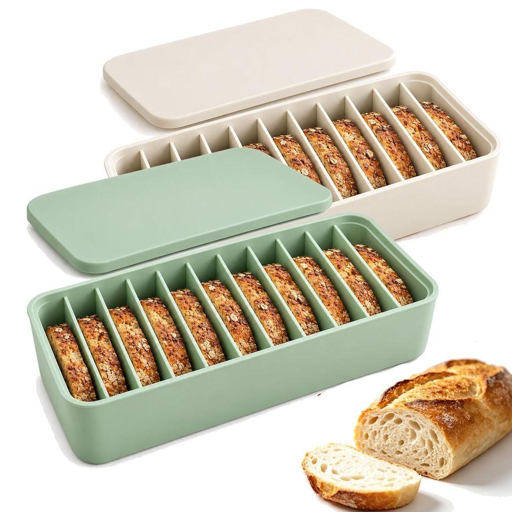 11-Slot Silicone Bread Freezer Box Divider Insert Freezer Bread Box Food Organization