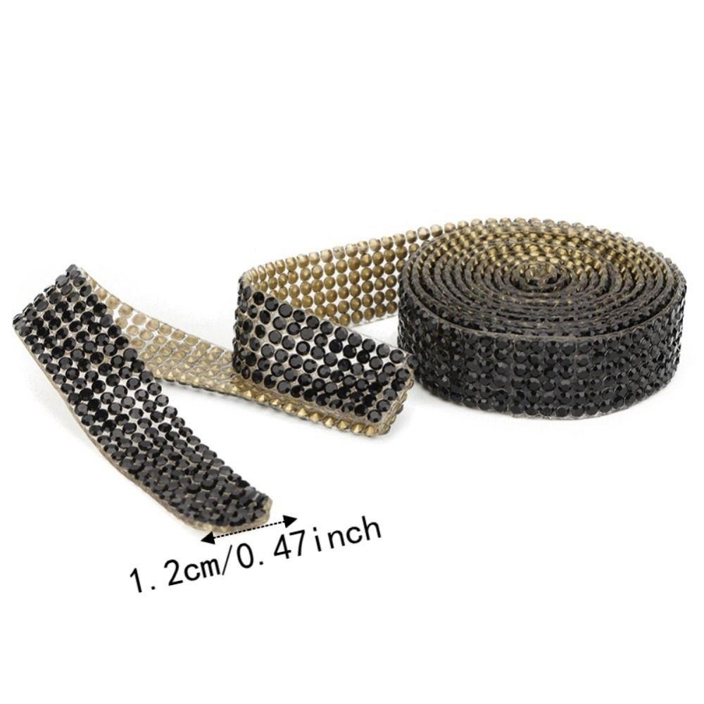 1pcs 1.2cm Width Rhinestone Ribbon Trim Iron On Crystal Glass Mesh Banding For DIY Crafts