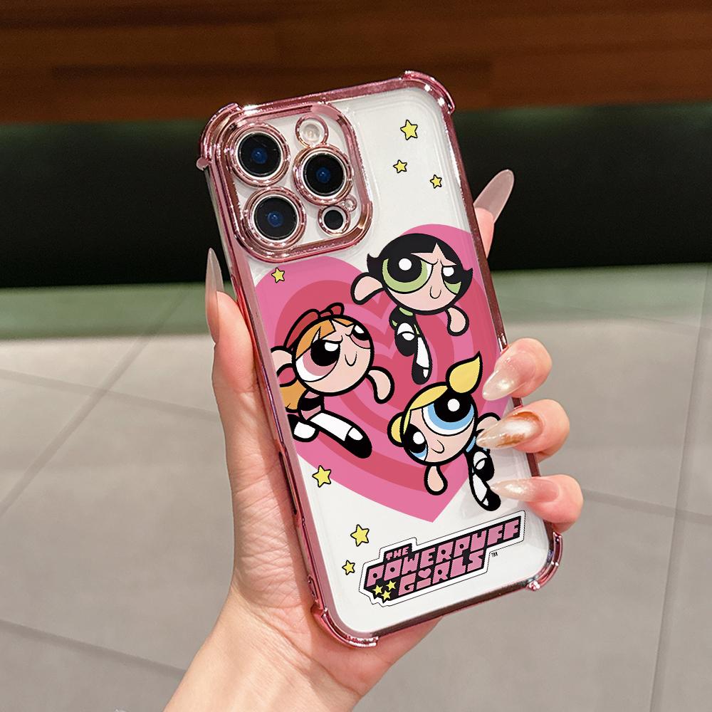 Cool Girl P-Powerpuffs Phone Case for Samsung Galaxy A57 A56 A55 A54 A53 A52 A37 A36 A16 A06 4G 5G Anti-drop Transparent Cover