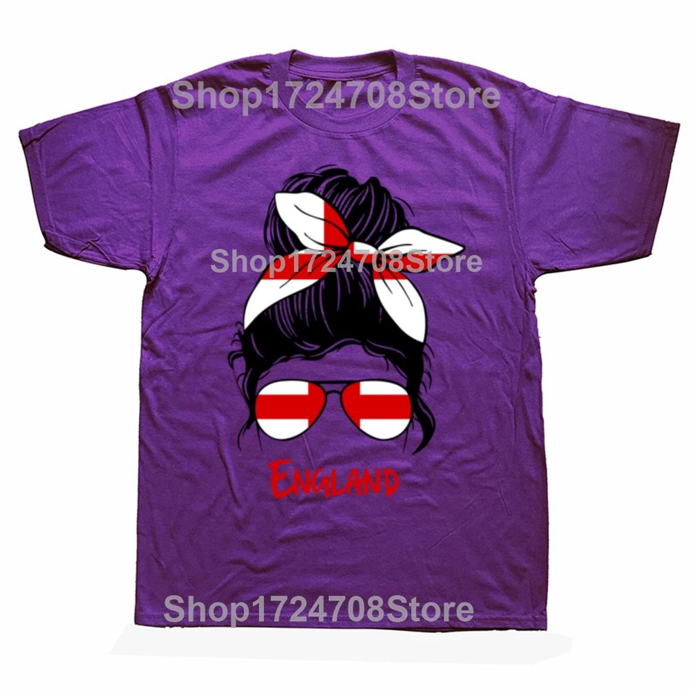 Funny England English Girl British Woman Flag Tshirts Men Womens Fashion Casual Tshirt 100 Cotton Loose Oversized T Shirt