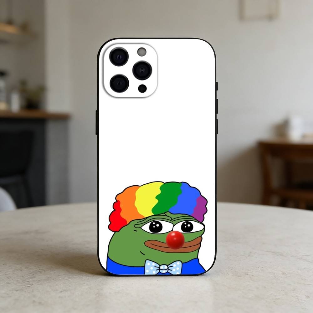 Смешной чехол для телефона с лягушонком Пепе для iPhone 17,16,15,14,13,12,11 Plus,Pro Max,SE4 Мягкий силиконовый черный чехол