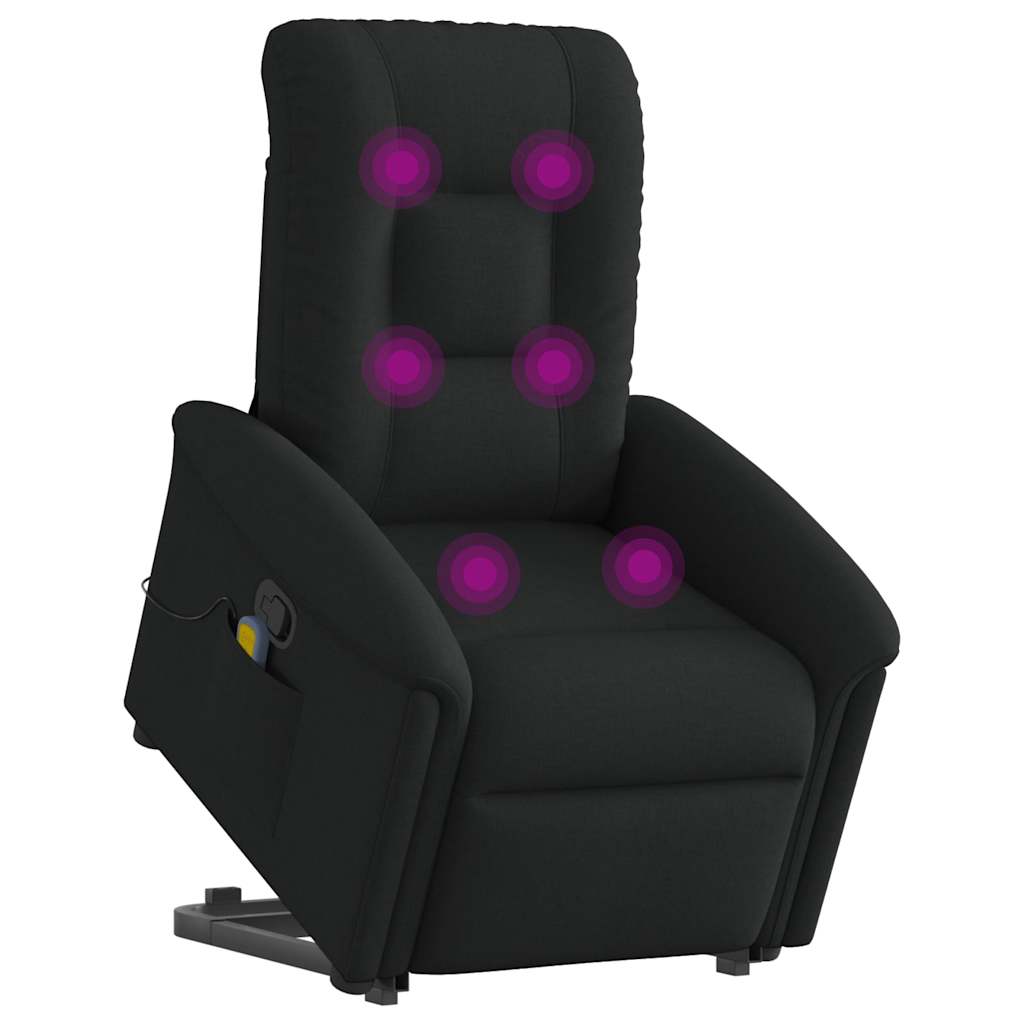 Recliner Chair with Lift Assist Black Fabric