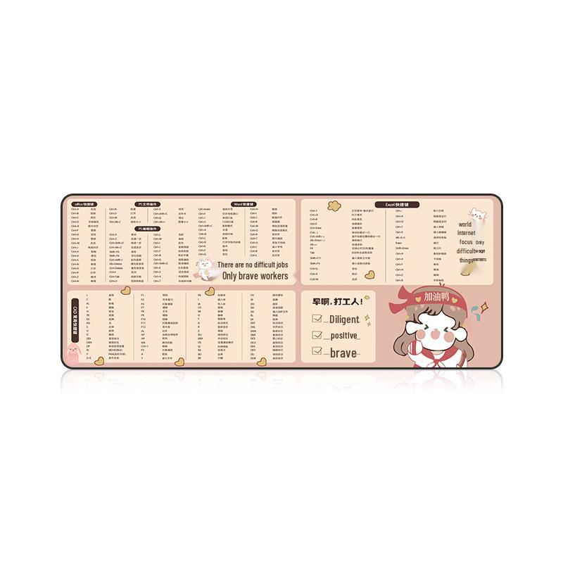 Extra Large Dirt-Resistant Gaming Desk Mat with Custom Shortcut Keys