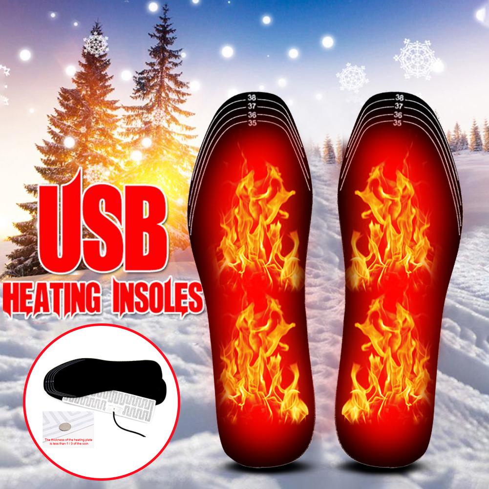Зимние Унисекс Электрические Грелки для Ног USB Нагреваемые Стельки для Обуви Электрические Ноги Уличный Спорт Термостельки для Обуви Коврик Аксессуары