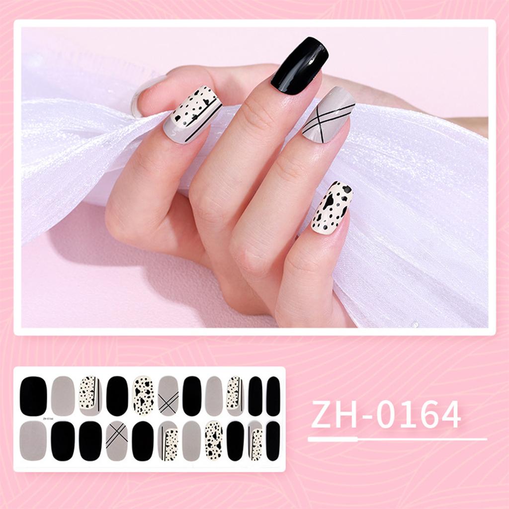 22 Finger Manicure Stickers Nail Polish Film Nail Stickers 5D Bronzing Waterproof Adhesive Nails Summer Hybrid