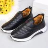 Cotton Shoes, Women's Waterproof Fleece Shoes, Flat and Warm Short Boots for Middle-aged and Elderly People