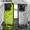 KEYSION Shockproof Armor Case for Xiaomi 15 5G Soft Silicone+PC Transparent Honeycomb Phone Back Cover for Xiaomi 15 Pro 5G
