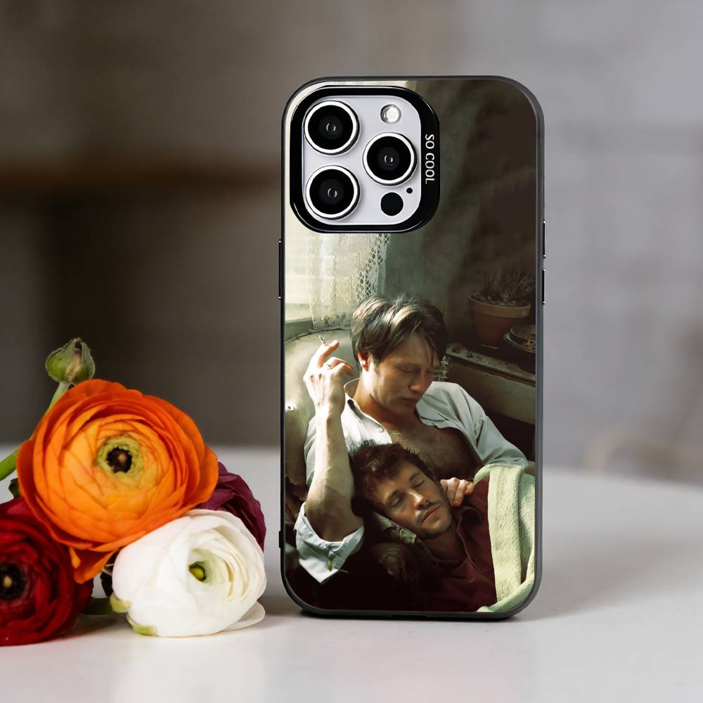 Чехол для телефона Ганнибал и Уилл Грэм для iPhone 17,16,15,14,13,12,11 Plus,Pro Max,XS,Цветной Серебряный Покрытие Внутри Чехла