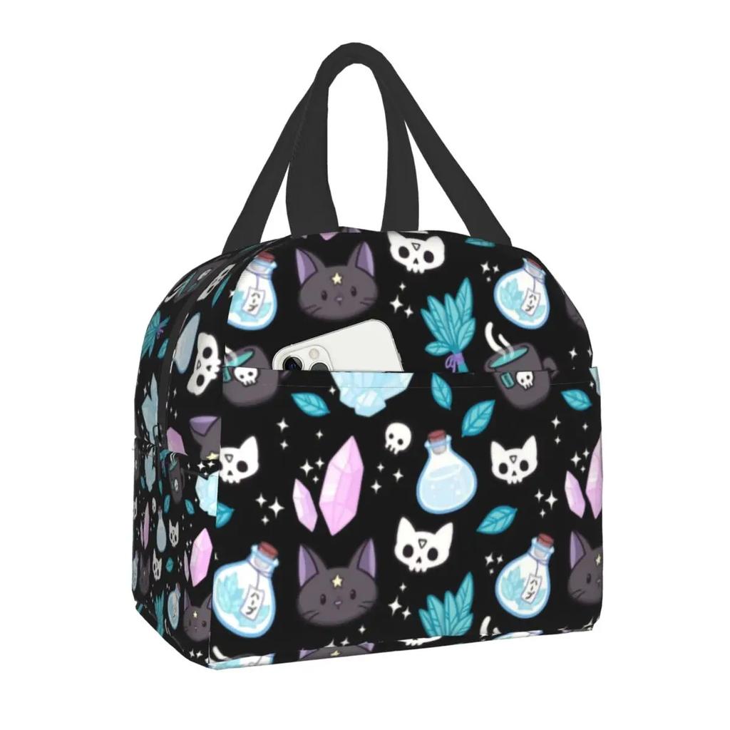 Индивидуальная Ведьминская Вещь Текстурированная Фиолетовая Сумка для Обед Женская Теплая Сумка-Холодильник Изолированные Ланч-Боксы для Детей в Школу