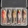 5-Pack Jointed Hard Lure 16.4g 7-Section Bionic Fishing Plug Freshwater Saltwater Casting
