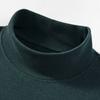 Men Turtleneck Base Shirt Solid Color Long Sleeve Thin Stretchy Tops Autumn Winter Style Base Layer Tops