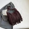 Tassel Design Women's Hobo Bag Fashion Trend Handbag Suede Shoulder Crossbody Shopping Tote Vintage Commuter Bags