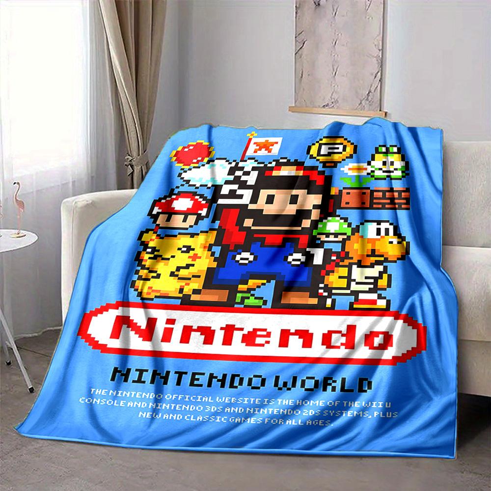 1 шт. Фланелевое одеяло Mario Nintendo World, Мягкое, Приятное для кожи, С цифровой печатью, Различные размеры в наличии для семьи, друзей, на день рождения