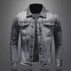Men's Marvel Venom Retro Slim Denim Jacket with Stand Collar and Zipper for Cycling and Motorcycling