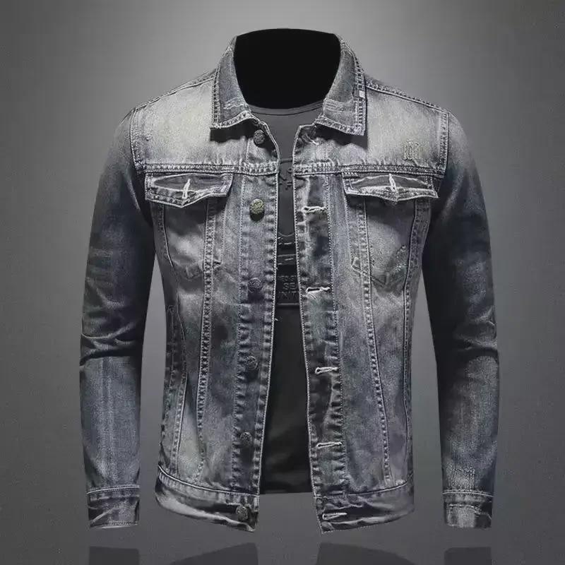 Мужская куртка Marvel Venom Retro Slim Denim с воротником-стойкой и молнией для езды на велосипеде и мотоцикле