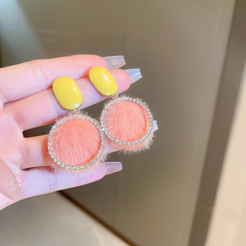 Серьги с розовыми цветами в форме сердца и кошачьим глазом, модные серьги, высококачественные серьги