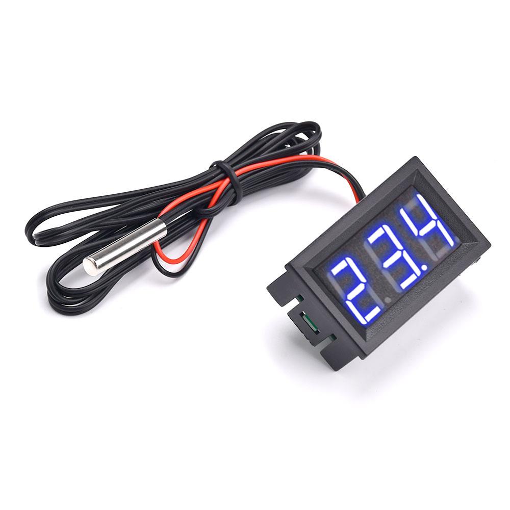 DC 4-30V Mini Digital LED Thermometer for Car Temperature Monitor Panel Meter Measuring Range -50-120°C with Temperature Probe