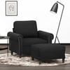 VidaXL Armchair with Footrest Black 60 Cm Velvet, Sofa, Armchair, TV Armchair, Single Sofa, Sofa, Recliner Sofa, 3201210