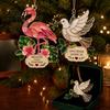 Christmas Tree Ornaments for Holidays Faux Stained Glass Ornaments, 2D Hummingbird Dachshund Highland Cow Decorative Living Room Hanging Decoration