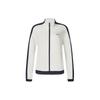 Retro Sports Stand Collar Jacket Color Block Fitness Knitted Jacket Women Jackets Pebble-Gray A11W411501F-GY